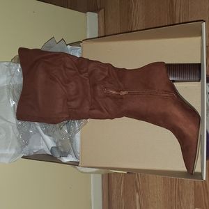 Brown heeled boots